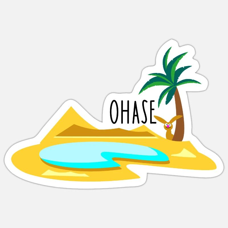 Hase in der Wüste - Sticker Größe S (10 x 10 cm) - Mattweiß