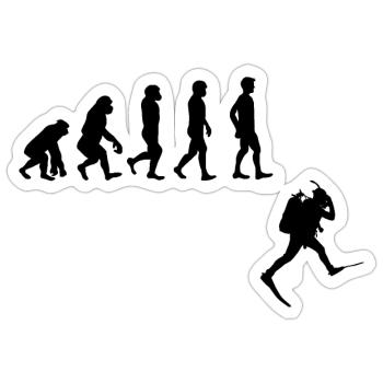 Evolution Freediving Free Diving Plongée - Sticker taille S (10 x 10 cm) - blanc mat - Devant