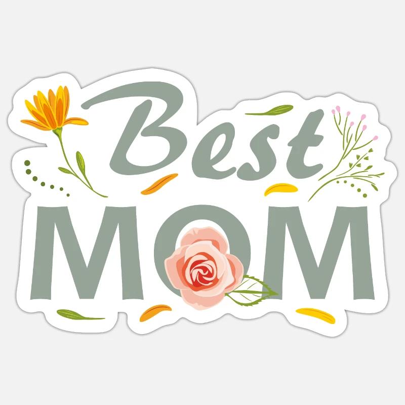 Meilleure maman - Sticker taille S (10 x 10 cm) - blanc mat
