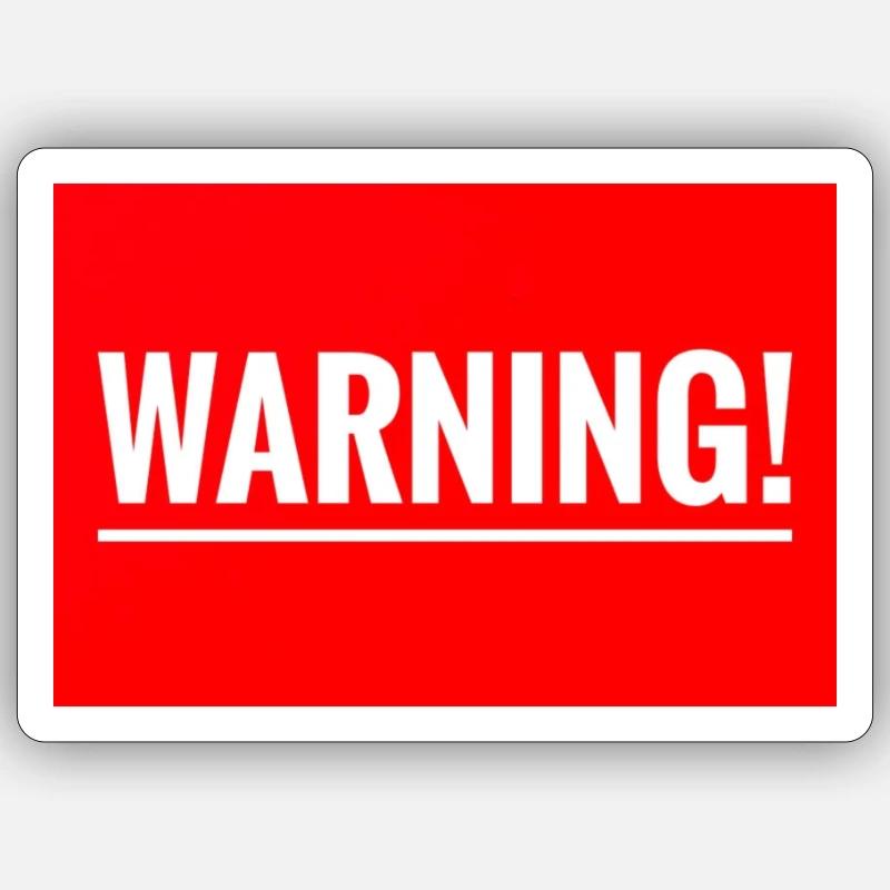 Warning Flexible Embroidery Design - Sticker size S (10 x 10 cm) - white matte