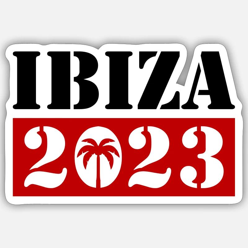 Ibiza 2023 - Sticker taille S (10 x 10 cm) - blanc mat