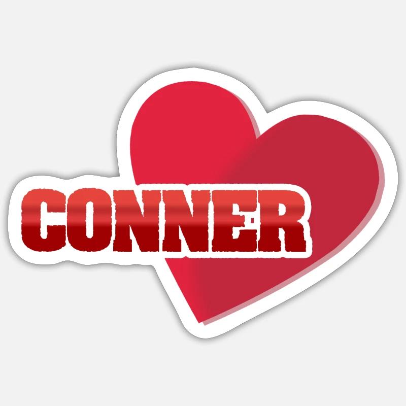 Cadeau pour Conner - Sticker taille S (10 x 10 cm) - blanc mat