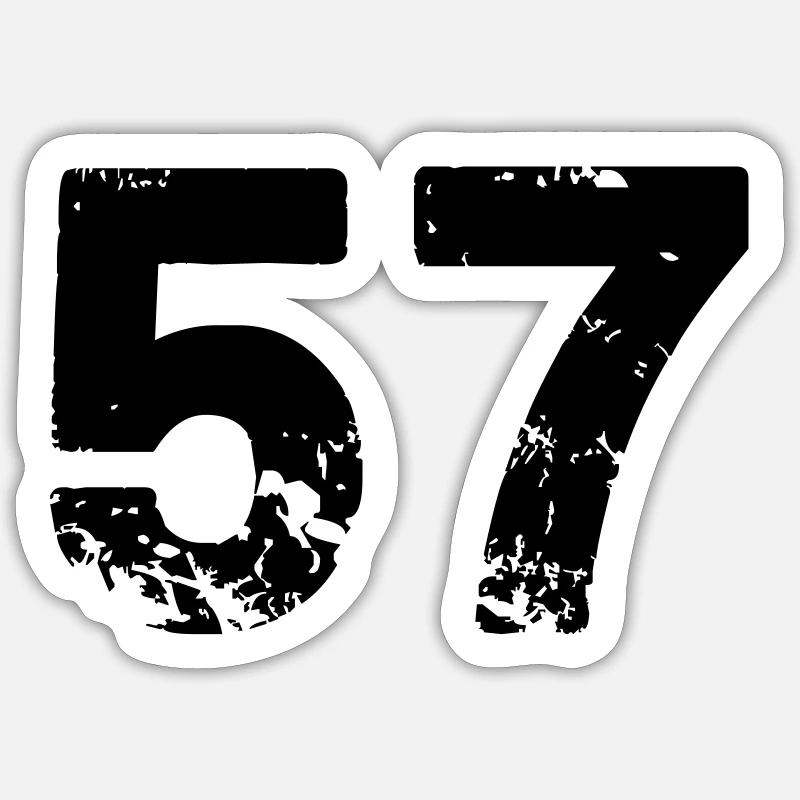 57 - Sticker Größe S (10 x 10 cm) - Mattweiß