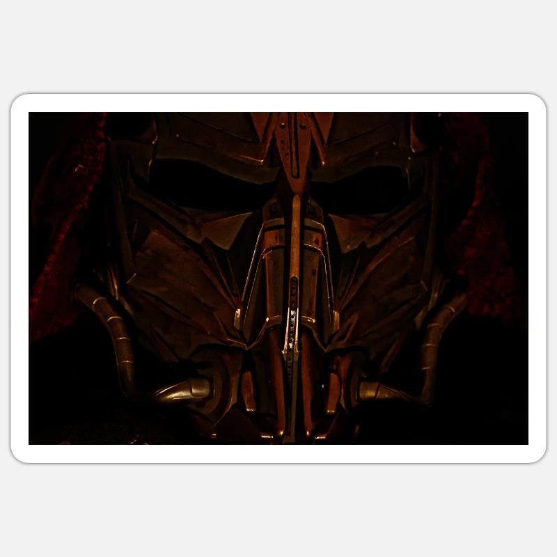 Dämonenritter - Sticker Größe S (10 x 10 cm) - Mattweiß