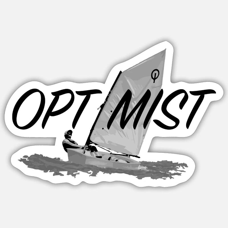 Optimiste - Sticker taille S (10 x 10 cm) - blanc mat