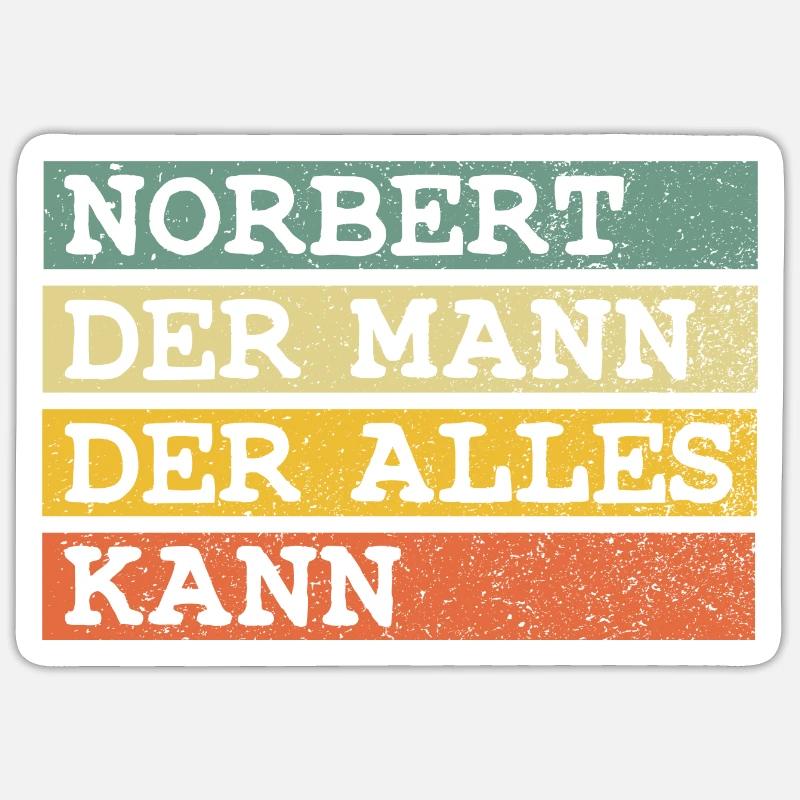 Der Mann Der Alles kann Norbert - Sticker Größe S (10 x 10 cm) - Mattweiß