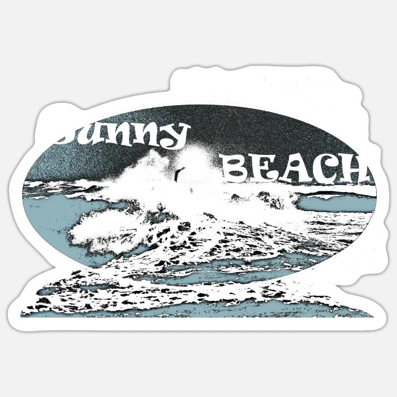 Sunny Beach - Sticker size S (10 x 10 cm) - white matte