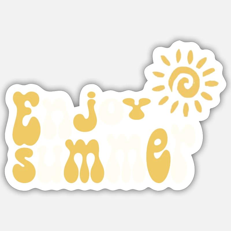 Enjoy Summer - Sticker Größe S (10 x 10 cm) - Mattweiß