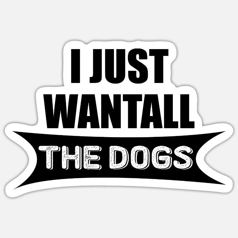Chien Hund - Sticker taille S (10 x 10 cm) - blanc mat
