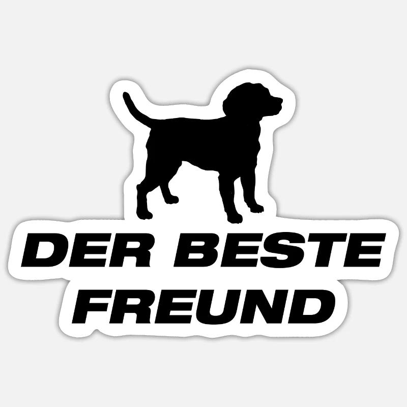 Dog Hund - Sticker Größe S (10 x 10 cm) - Mattweiß