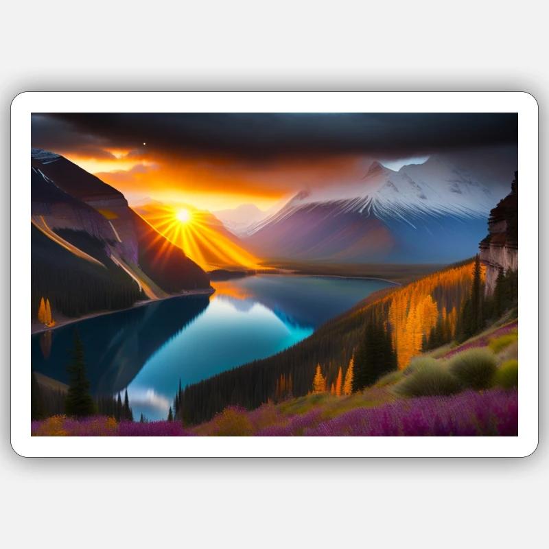 Paysage - Sticker taille S (10 x 10 cm) - blanc mat