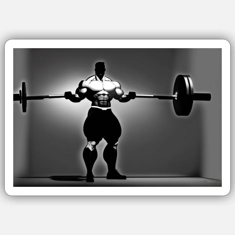 Weight training - Sticker Größe S (10 x 10 cm) - Mattweiß