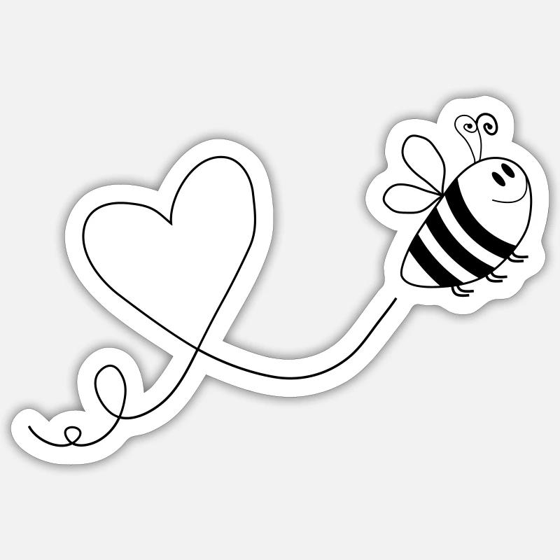 biene comic love 1 Sticker Größe S (10 x 10 cm)