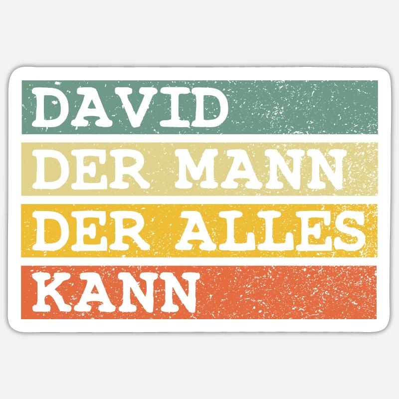Der Mann Der Alles kann David - Sticker Größe S (10 x 10 cm) - Mattweiß