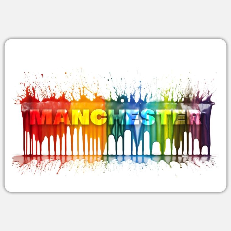 Manchester Pride - Sticker size S (10 x 10 cm) - white matte