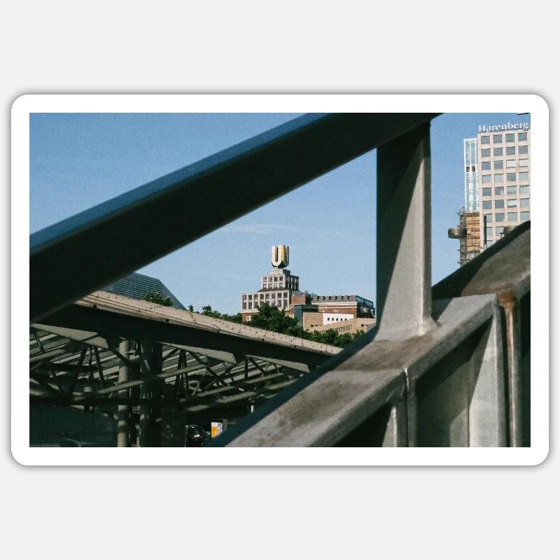 Dortmunder U - Sticker taille S (10 x 10 cm) - blanc mat