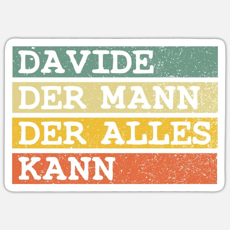 Der Mann Der Alles kann Davide - Sticker Größe S (10 x 10 cm) - Mattweiß