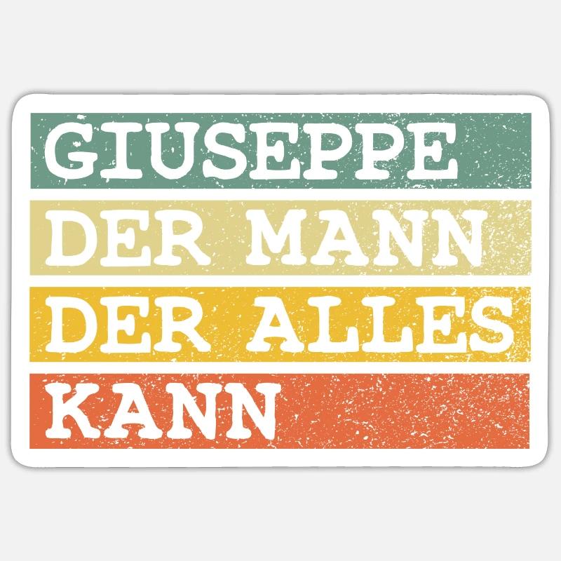 Der Mann Der Alles kann Giuseppe Sticker Größe S (10 x 10 cm)