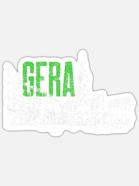Ostthüringen Merch - Geras Markt - Sticker Größe S (10 x 10 cm) - Mattweiß