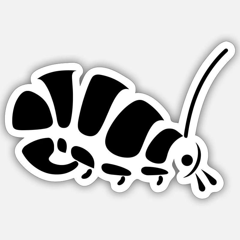 Caterpillar - Sticker size S (10 x 10 cm) - white matte