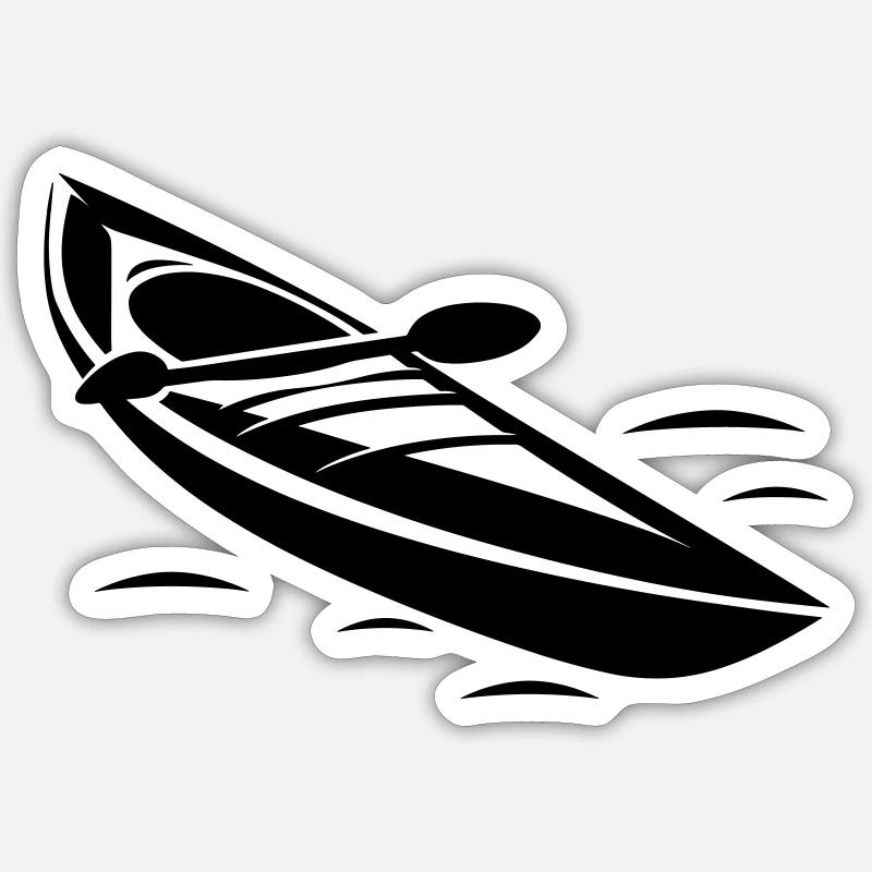 Kanu - Sticker Größe S (10 x 10 cm) - Mattweiß