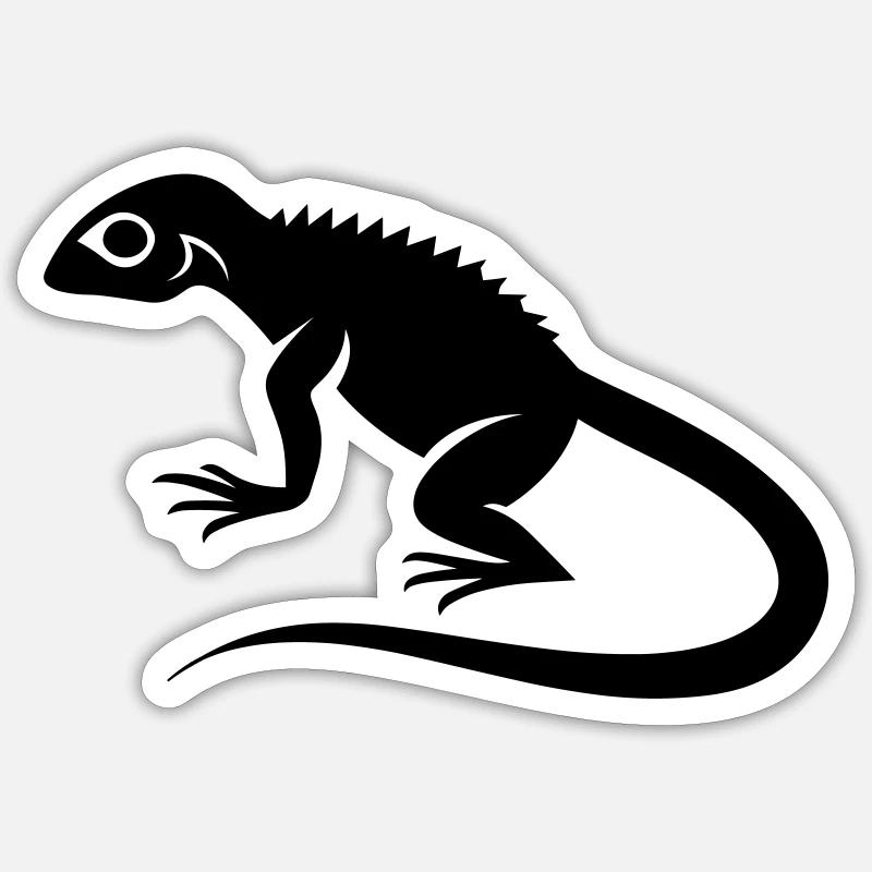 Eidechse - Sticker Größe S (10 x 10 cm) - Mattweiß