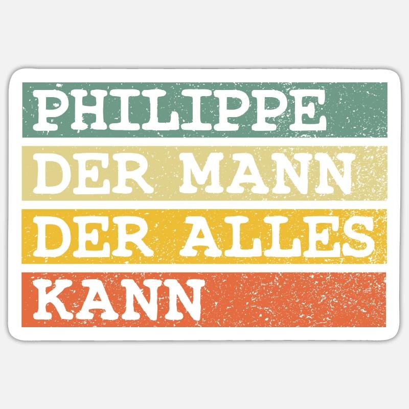 Der Mann Der Alles kann Philippe - Sticker Größe S (10 x 10 cm) - Mattweiß