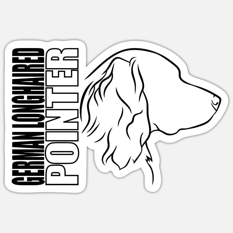 German Longhaired Pointer Profile Dogs Wilsigns Sticker size S (10 x 10 cm)