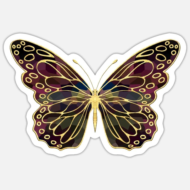 Papillon - Sticker taille S (10 x 10 cm) - blanc mat