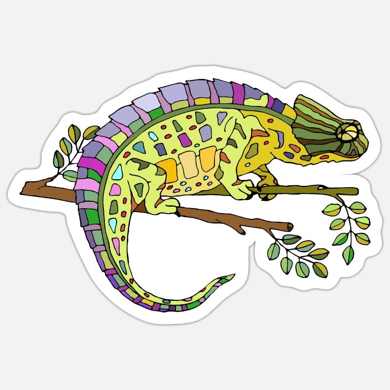 Chameleon - Sticker size S (10 x 10 cm) - white matte