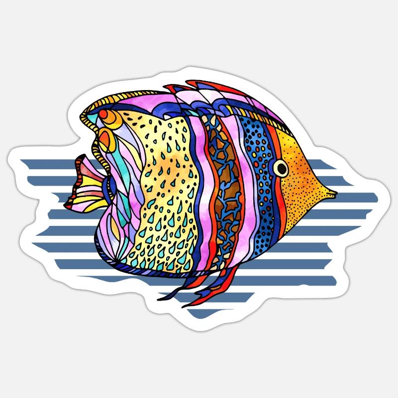 Fish - Sticker size S (10 x 10 cm) - white matte