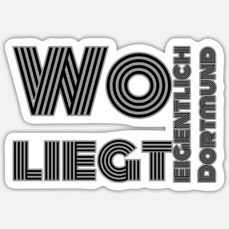 Wo liegt eigentlich Dortmund - Sticker Größe S (10 x 10 cm) - Mattweiß