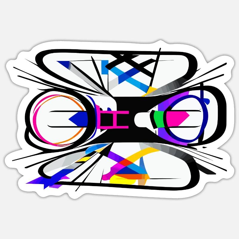 Papillon tragique - Sticker taille S (10 x 10 cm) - blanc mat