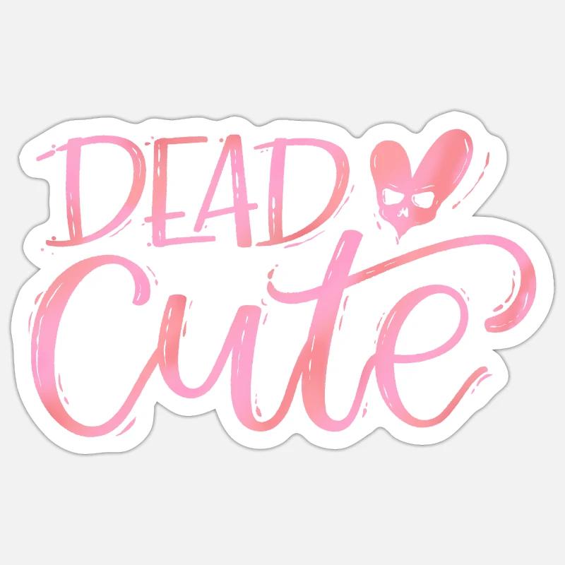 Dead CUTE goth pastel - Sticker taille S (10 x 10 cm) - blanc mat