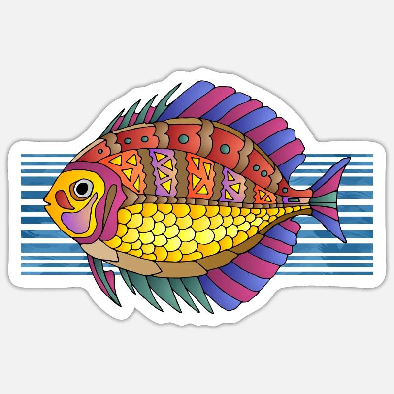 Fisch - Sticker Größe S (10 x 10 cm) - Mattweiß