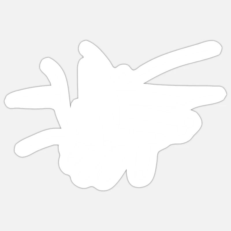 Hand mit Pfote - Sticker Größe S (10 x 10 cm) - Mattweiß
