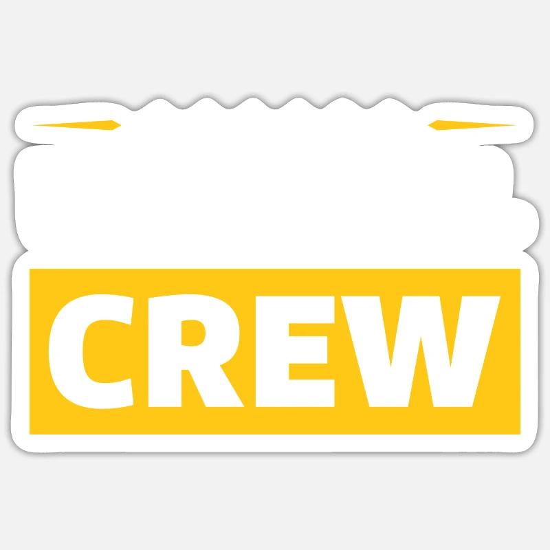 Fussball Crew - Sticker Größe S (10 x 10 cm) - Mattweiß