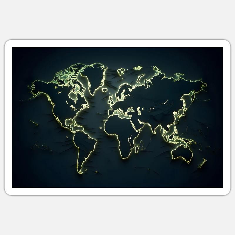 World map - Sticker size S (10 x 10 cm) - white matte