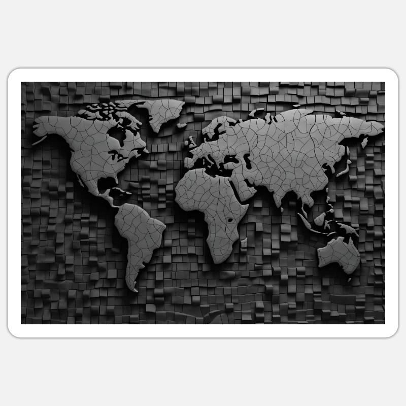 World map Sticker size S (10 x 10 cm)
