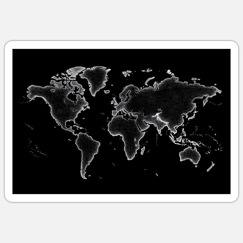 World map - Sticker size S (10 x 10 cm) - white matte