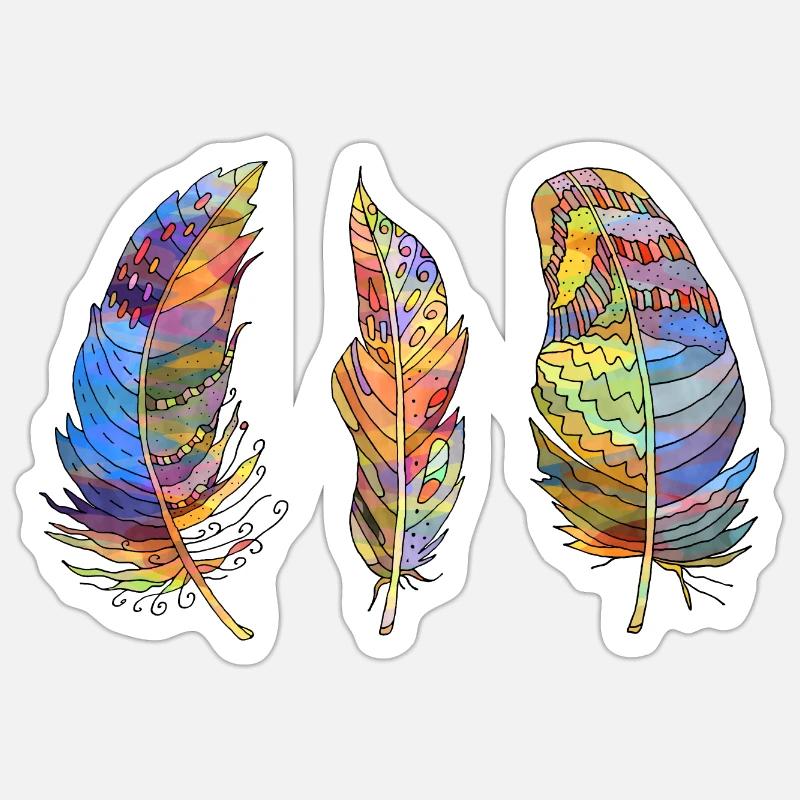 Feder - Sticker Größe S (10 x 10 cm) - Mattweiß