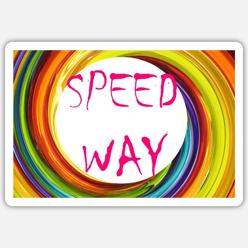 SPEED WAY - Sticker taille S (10 x 10 cm) - blanc mat