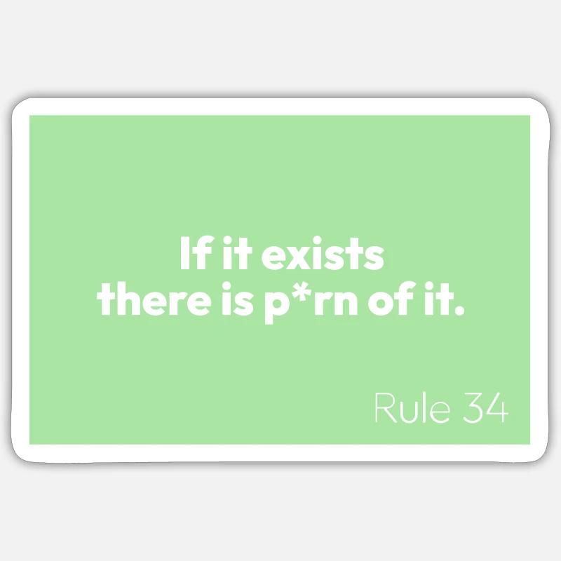 Règle 34 - Sticker taille S (10 x 10 cm) - blanc mat