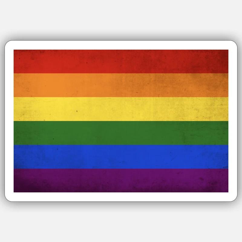 Drapeau LGBT+ Sticker taille S (10 x 10 cm)
