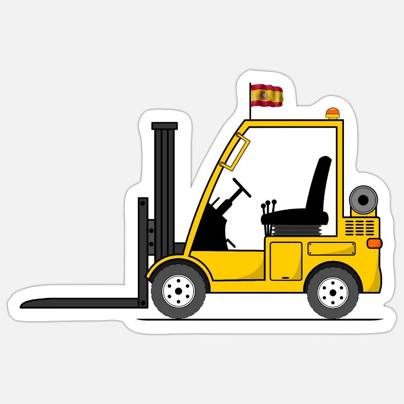 Stapler Spanien Flagge - Sticker Größe S (10 x 10 cm) - Mattweiß