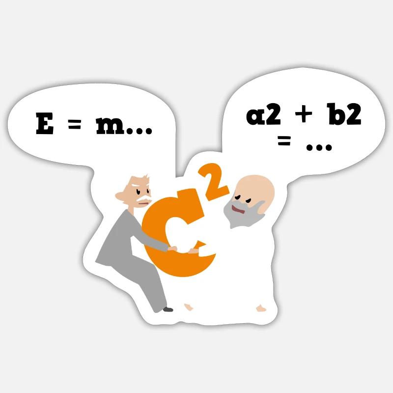 Math Teacher Phytagoras Gift Sticker size S (10 x 10 cm)