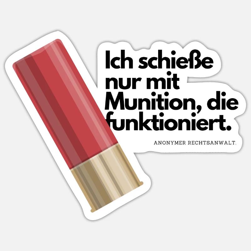 Schrotmunition - Sticker Größe S (10 x 10 cm) - Mattweiß