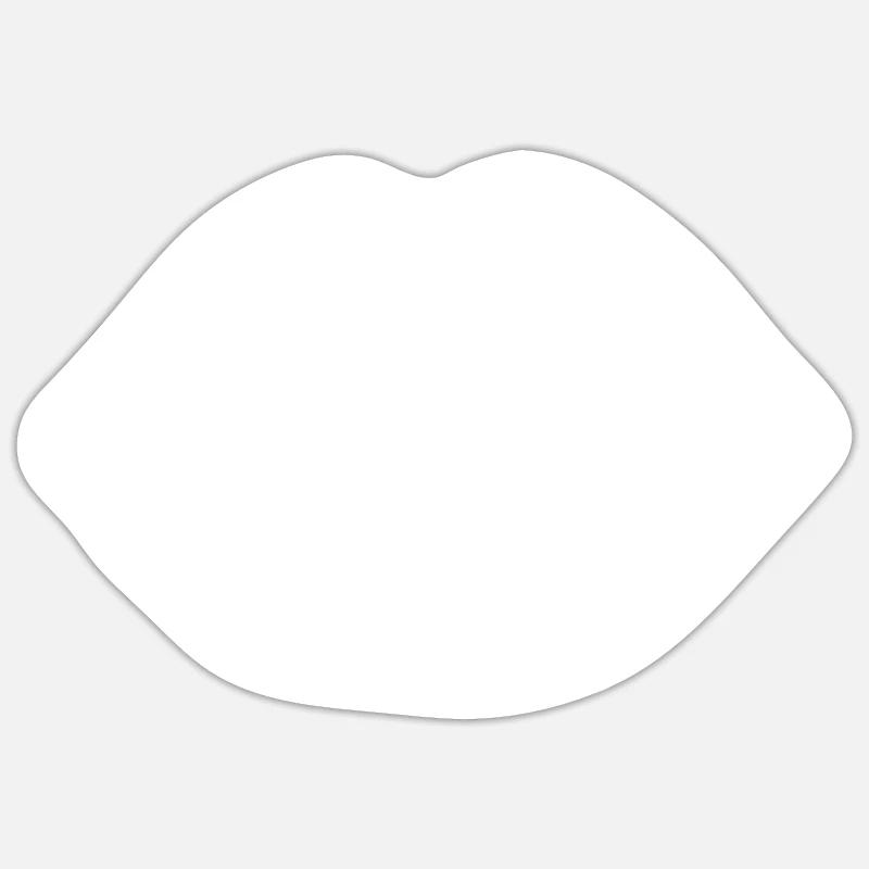 Lèvres, bouche, baisers lèvres - Sticker taille S (10 x 10 cm) - blanc mat