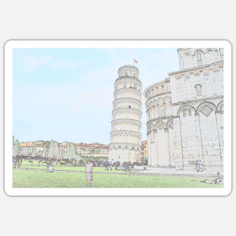 Pisa - Sticker size S (10 x 10 cm) - white matte