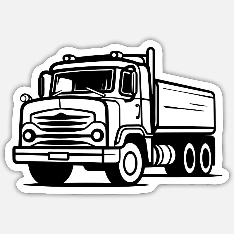 Lkw - Sticker Größe S (10 x 10 cm) - Mattweiß